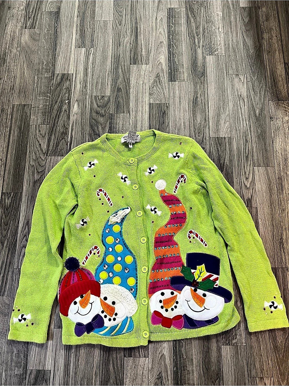 Funky Heirloom Collection Christmas Collection Small Green Cardigan